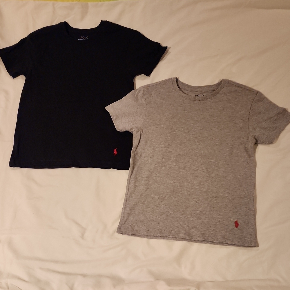 Polo by Ralph Lauren Kids' Black and Gray Short Sleeve Tees. Classic Fit. Size M